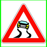 Дорожный знак "Осторожно, скользко"